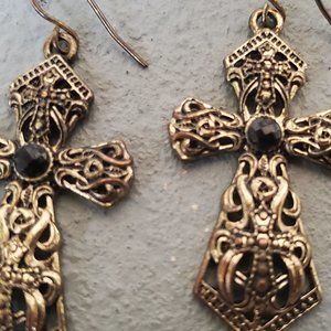 Filigree Cross Earrings